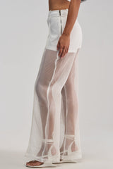ONE TO WATCH MESH TROUSER IN WHITE