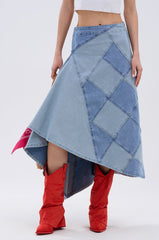 ALL WE NEED IS LOVE DENIM MIDI SKIRT