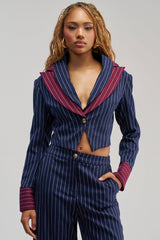 NEVER BETTER PINSTRIPE BLAZER
