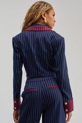 NEVER BETTER PINSTRIPE BLAZER