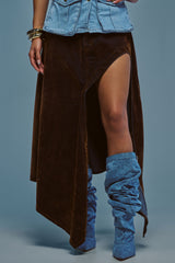 JESSIE VELVET DENIM SKIRT