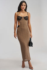NEVER ALONE IN THE SHEETS RHINESTONE MAXI DRESS
