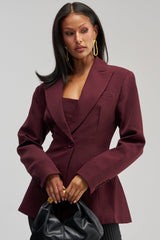 EVERYDAY LUXE BLAZER IN BURGUNDY