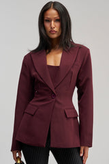 EVERYDAY LUXE BLAZER IN BURGUNDY