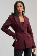 EVERYDAY LUXE BLAZER IN BURGUNDY