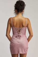 SUCH A BABE SPARKLE MINI DRESS IN PINK