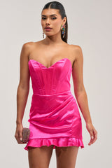 THE TRUTH ABOUT LOVE SATIN MINI DRESS IN PINK
