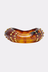 COOL GIRL STUDDED BANGLE IN BROWN