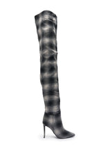 AZALEA WANG BOMBSHELL PLAID THIGH HIGH BOOT