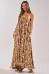 MIDNIGHT GARDEN FLORAL MAXI DRESS