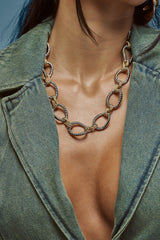 TWO TONE BIG LINK NECKLACE