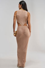 MAKE IT UP TO ME MAXI DRESS IN CARAMEL