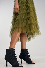 AZALEA WANG GENTRY BLACK MILITARY STILETTO BOOTIE