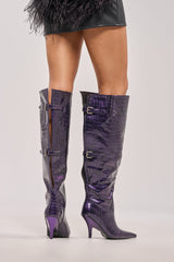 AZALEA WANG GESINE PURPLE CROC PATENT LUXE BOOT