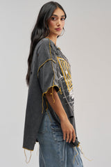 KNOCKOUT OVERSIZED TEE IN GREY MULTI