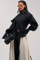 SHE MEANS BUSINESS SUEDE BUTTON DOWN