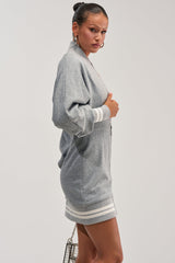 FAST LANE MINI DRESS IN HEATHER GREY