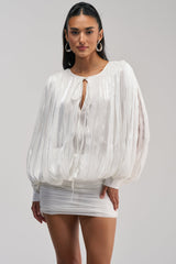 CLASSY AND CUTE CHIFFON MINI DRESS IN WHITE
