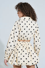 ALL ABOUT ME POLKA DOT POPLIN TOP