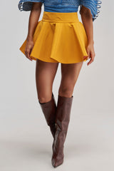 BETTER BE NYLON SKIRT IN MUSTARD