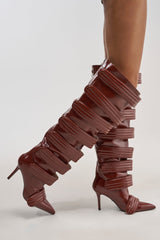 AZALEA WANG JETSET COGNAC STILETTO BOOT
