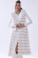 POPPY FAUX FUR HOODED VEST