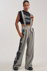 FOREVER FLAWLESS PINSTRIPE OVERALLS