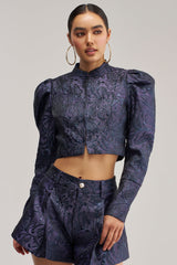 PENNY BROCADE BLAZER IN NAVY