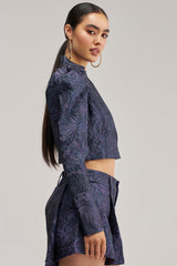 PENNY BROCADE BLAZER IN NAVY