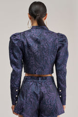 PENNY BROCADE BLAZER IN NAVY