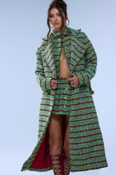 IT'S GIVING LUCK TWEED TRENCH
