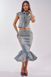 JOSIE DENIM MIDI SKIRT