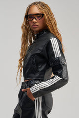 DONT TEST ME FAUX LEATHER BOMBER