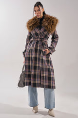 SWEPT UP FUR TRIM TRENCH