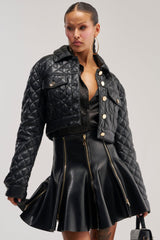 ROMY QUILTED FAUX LEATHER JACKET