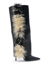 AKIRA GOLD KAIRA BLACK MULTI FUR TRIM DETAIL BOOT