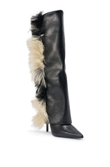 AKIRA GOLD KAIRA BLACK MULTI FUR TRIM DETAIL BOOT