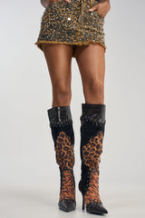 AZALEA WANG KAIROX ANIMAL PATCHWORK LUXE BOOT