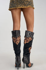 AZALEA WANG KAIROX ANIMAL PATCHWORK LUXE BOOT