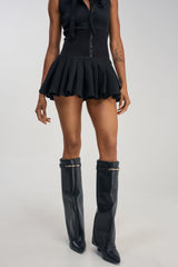 AZALEA WANG LOVE BURN BLACK SHARK WEDGE BOOT