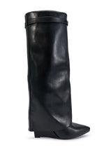 AZALEA WANG LOVE BURN BLACK SHARK WEDGE BOOT