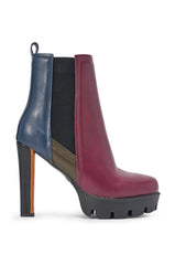 AZALEA WANG MARO MULTI COLOR BLOCKED PLATFORM BLOCK BOOTIE