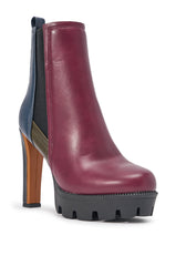 AZALEA WANG MARO MULTI COLOR BLOCKED PLATFORM BLOCK BOOTIE