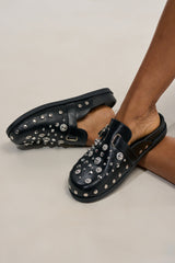 AZALEA WANG MAULDIN HARDWARE EMBELLISHED CLOG IN BLACK