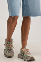 AKIRA GOLD MORA MULTI FLORAL RHINESTONE SNEAKER