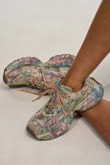AKIRA GOLD MORA MULTI FLORAL RHINESTONE SNEAKER