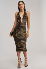 SPOTLIGHT ON ME MESH MAXI DRESS IN BROWN