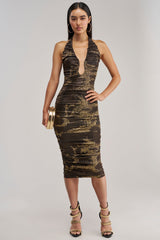 SPOTLIGHT ON ME MESH MAXI DRESS IN BROWN