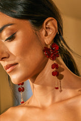 DRIP DRIP BURGUNDY DANGLE EARRING