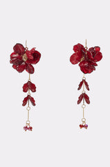 DRIP DRIP BURGUNDY DANGLE EARRING